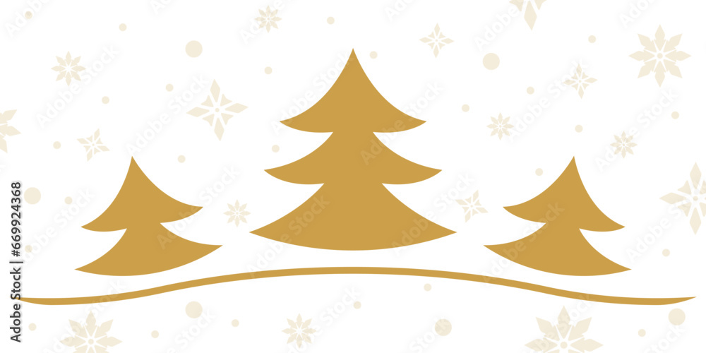 Christmas trees banner with snowflake background. Spruce or fir tree icon. Xmas card design. Winter decoration element. Vector illustration. Christmas trees banner with snowflake background. Spruce or fir tree icon. Xmas card design. Winter decoration element. Vector illustration.