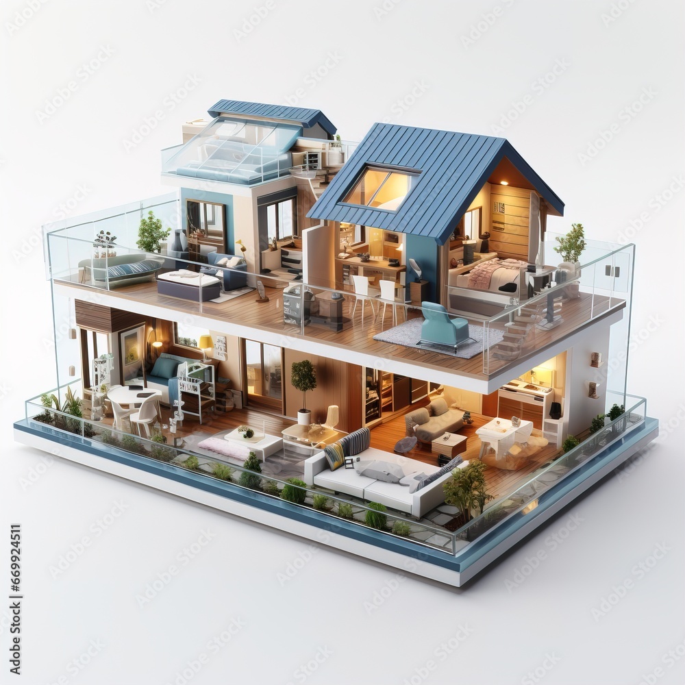 The layout of the house on a white background The layout of the house on a white background