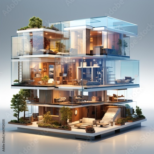 The layout of the house on a white background
