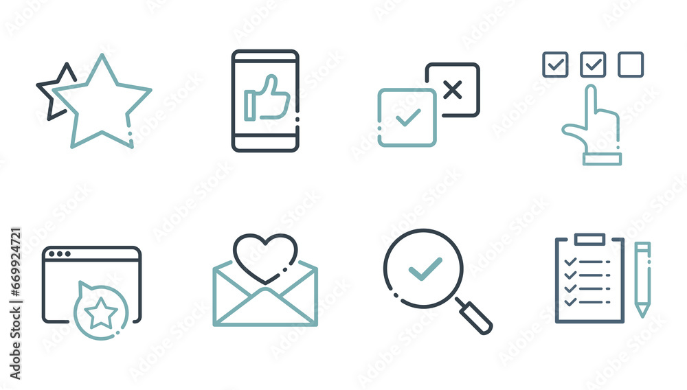 Web Surevey Icon, Feedback Outline Collection, Testimonials, Quick Response, Satisfaction, Icon Set Web Surevey Icon, Feedback Outline Collection, Testimonials, Quick Response, Satisfaction, Icon Set