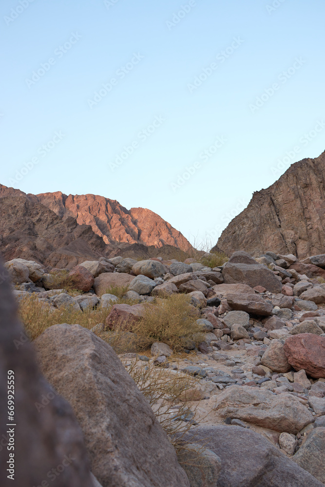 Sinai Mountains, Wadi El-Weshwash, Taba, Egypt. 