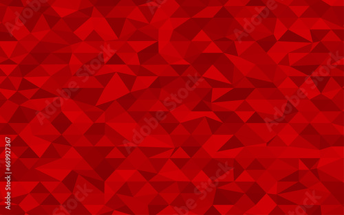 Abstract geometry triangle pattern mosaic red background. vector