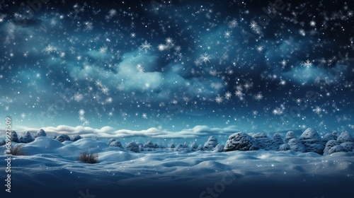 sky with stars and clouds and snow © Zain Graphics