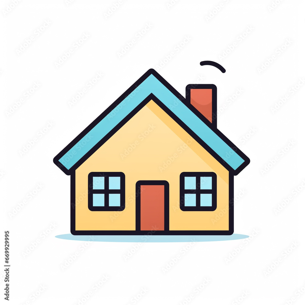 Home icon. Flat icon. Generative AI Home icon. Flat icon. Generative AI