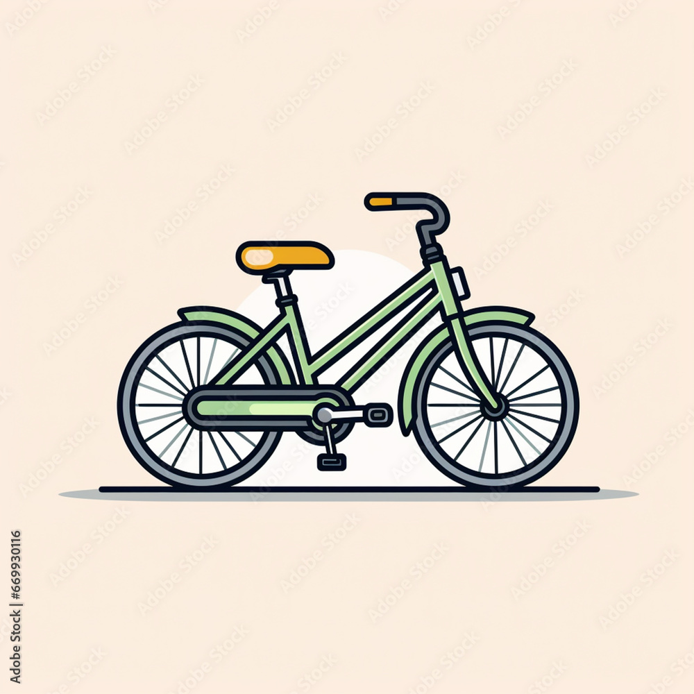 Bicycle icon. Flat icon. Generative AI