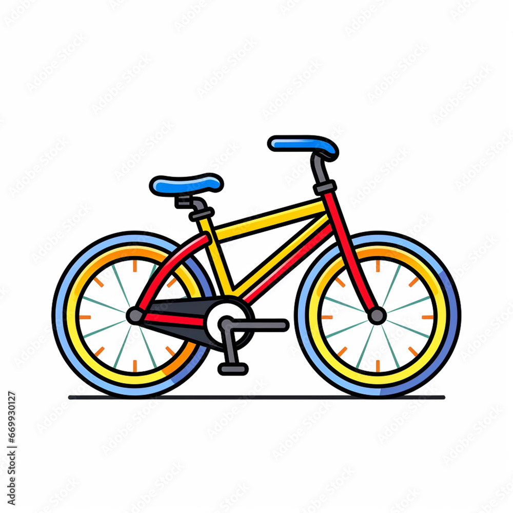 Fototapeta premium Bicycle icon. Flat icon. Generative AI