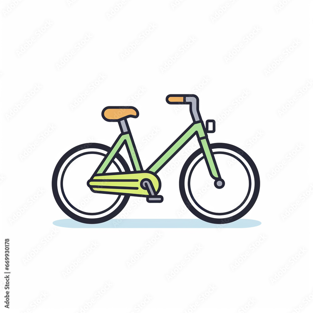 Bicycle icon. Flat icon. Generative AI Bicycle icon. Flat icon. Generative AI