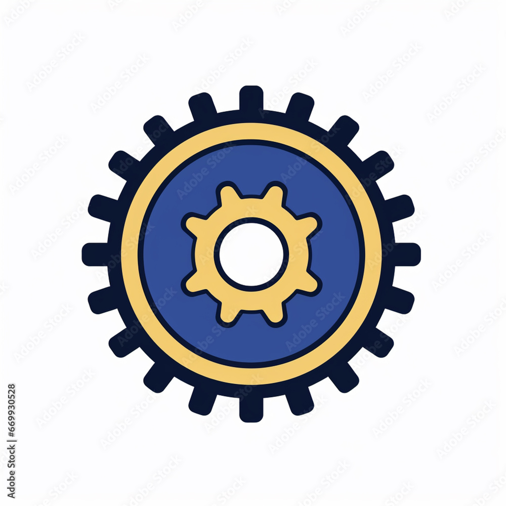 Gear icon. Flat icon. Generative AI Gear icon. Flat icon. Generative AI