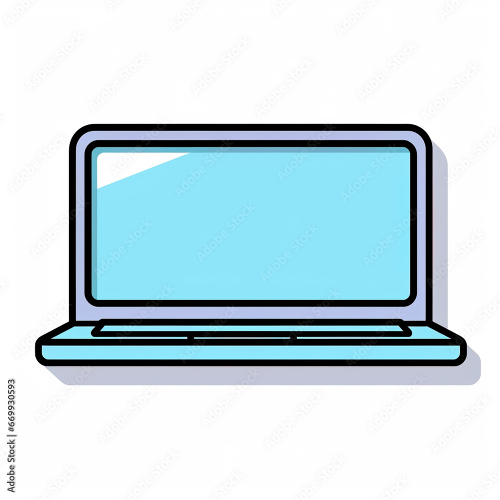 Laptop icon. Flat icon. Generative AI Laptop icon. Flat icon. Generative AI