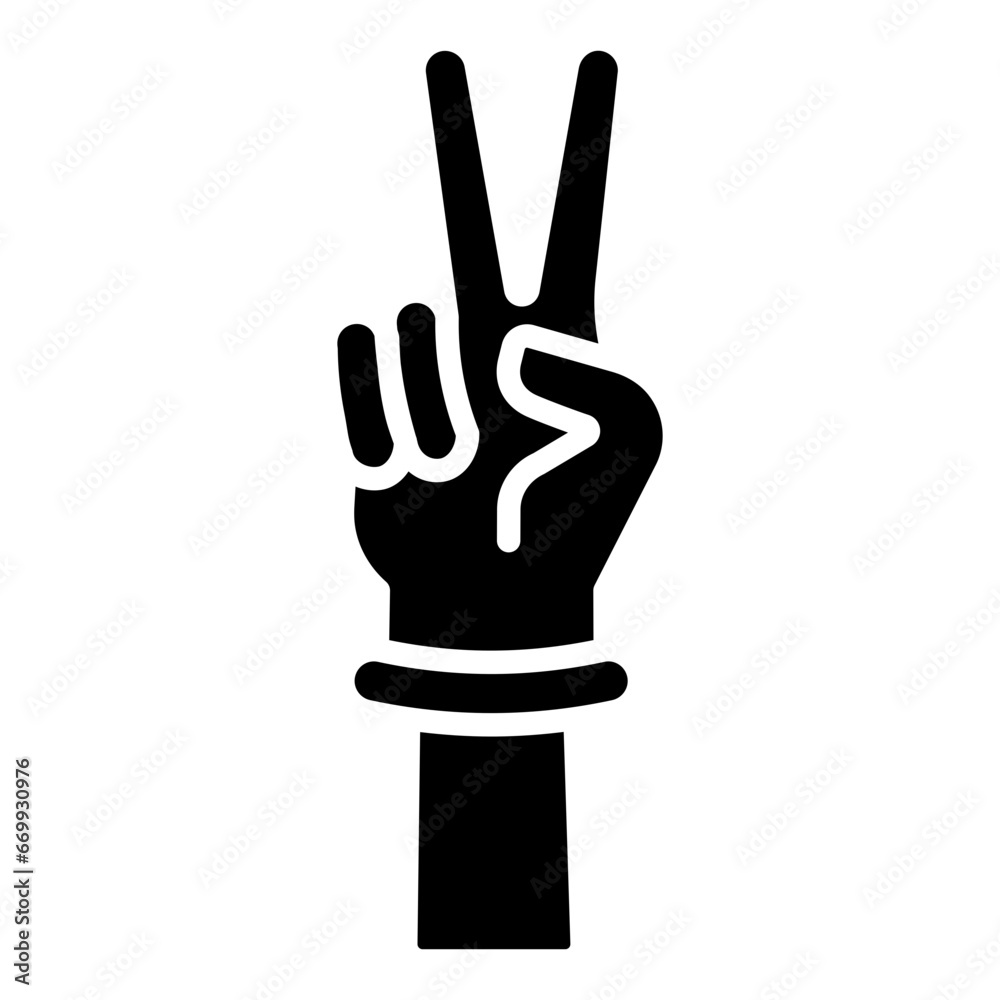 peace hand sign icon