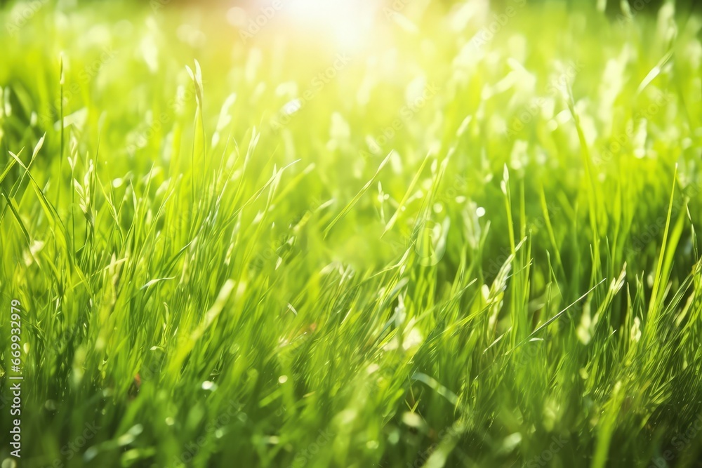 Fototapeta premium organic green grass farmland outdoor photography with sunlight