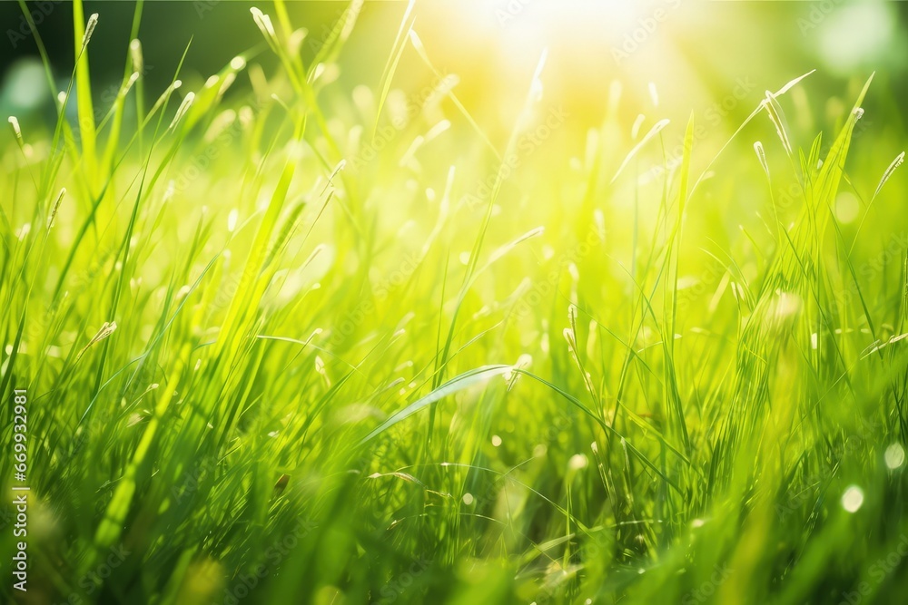 eco friendly realistic and fresh green grass field photography