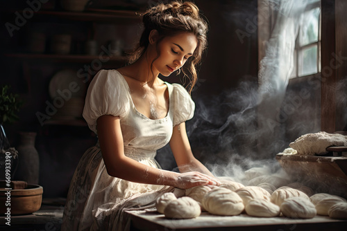 Portrait of a baker girl