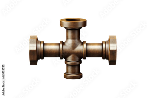 Precision-Made Cross Tee Connector Isolated on Transparent Background