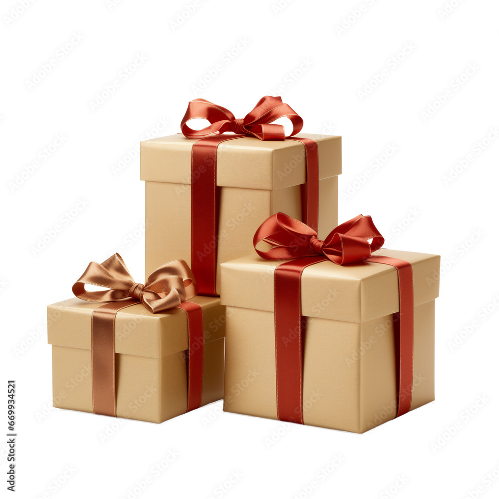 Christmas Gifts, for Happy New Year on transparent png. Ai generative. Christmas Gifts, for Happy New Year on transparent png. Ai generative.