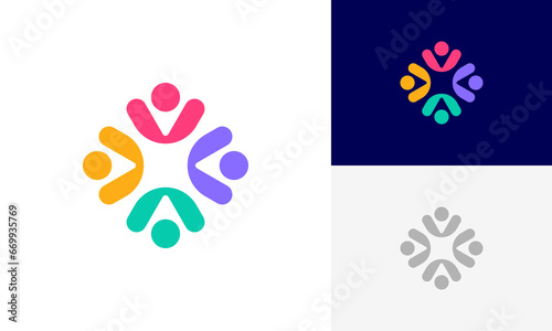 Community people, Social community, Human family logo abstract design vector