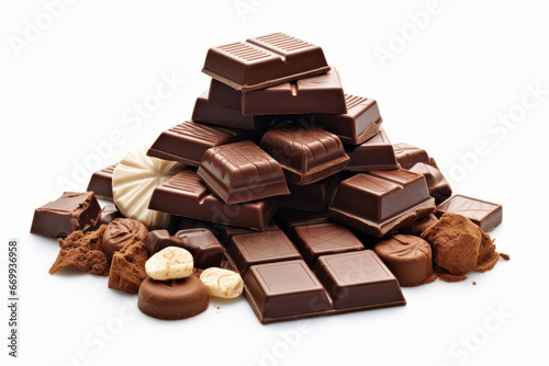 Pile of sweet and delicious chocolates