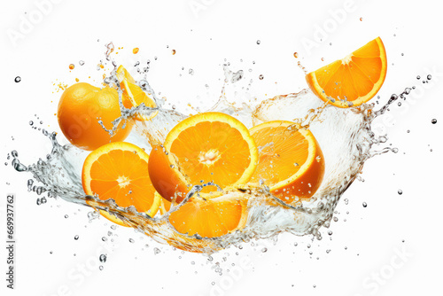 Fresh orange fruit with a Splash of Water © Neha