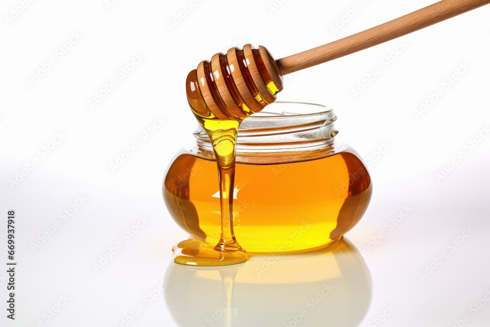 Glass jar with full of honey Glass jar with full of honey
