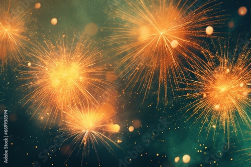 Flowering background illustration of fireworks or fireworks celebrated in New Year and festivals around the world.