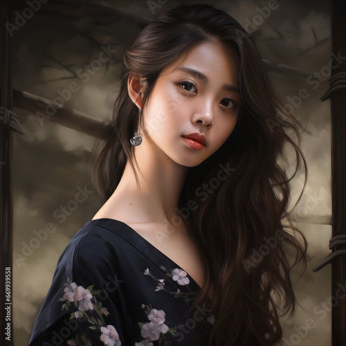portrait of a woman Japanese beautiful girl
