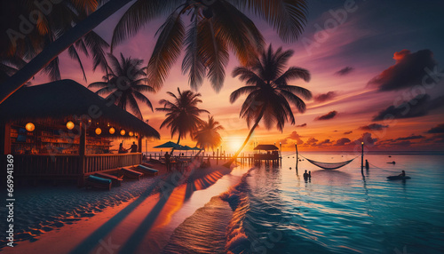 Tropical Beach at Sunset © TheVisualPoet