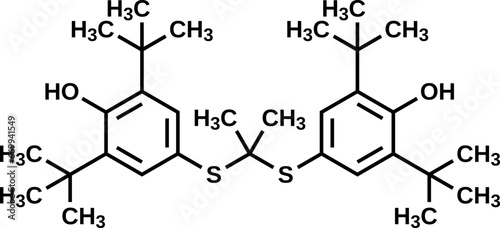 Probucol structural formula, vector illustration