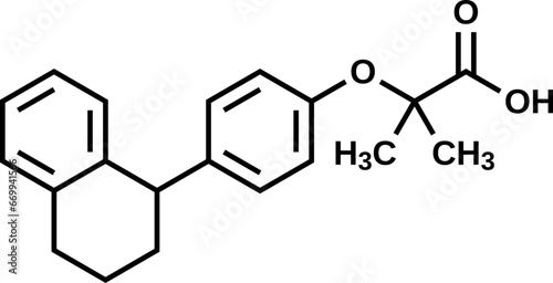 Nafenopin structural formula, vector illustration