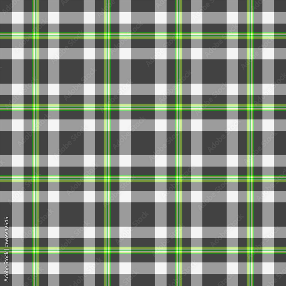 Fabric texture seamless of vector textile background with a tartan pattern check plaid.