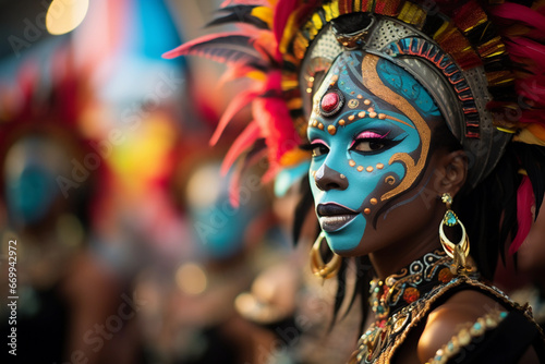 Cultural and national carnival. Dance of indigenous peoples © pavlofox