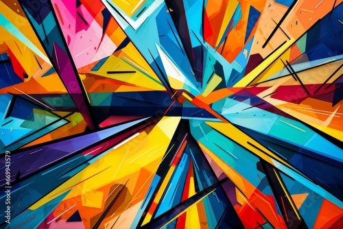 vibrant pop art explosion of colors and forms, Generative AI