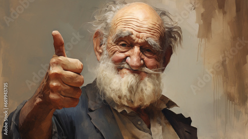 old man thumbs up