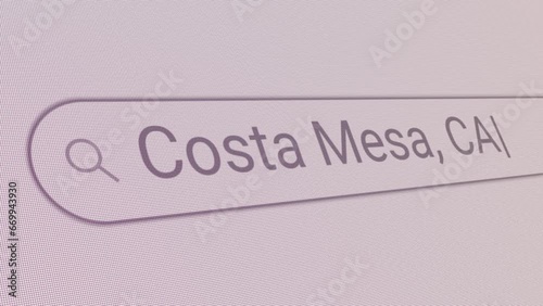 Search Bar Costa Mesa CA 
Close Up Single Line Typing Text Box Layout Web Database Browser Engine Concept