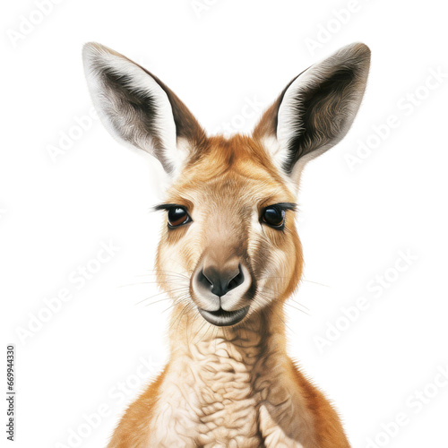 Realistic Short-Faced Kangaroo, on transparent background. © Flowstudio