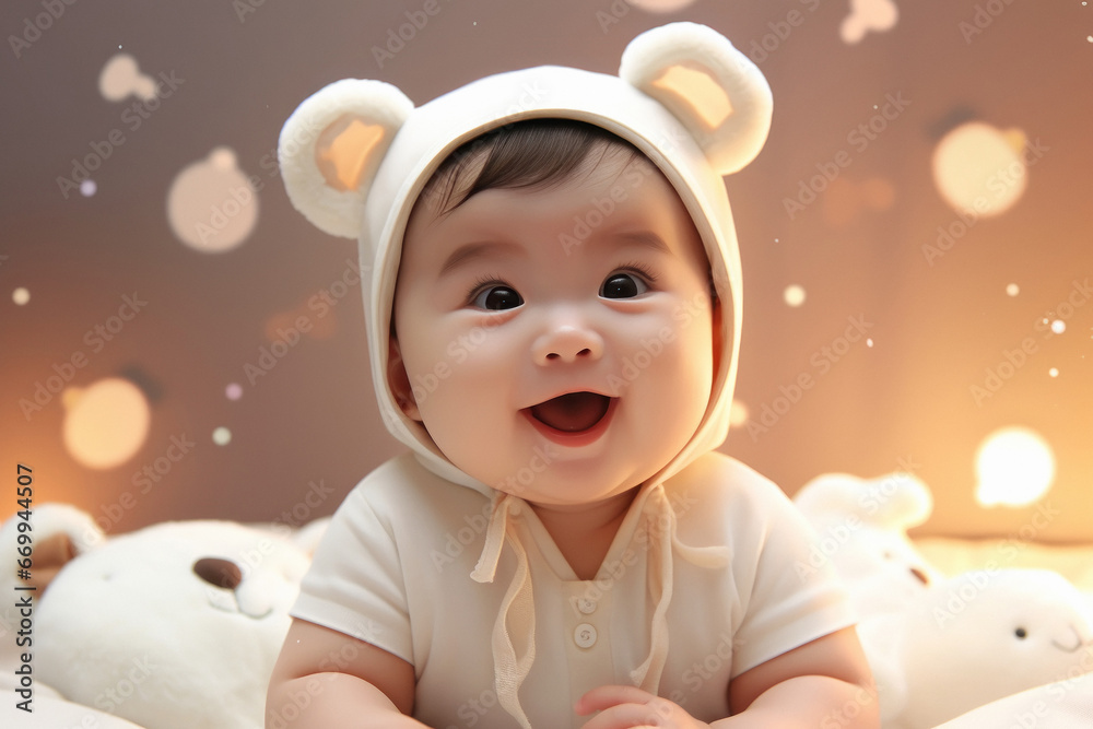 cute little baby having fun