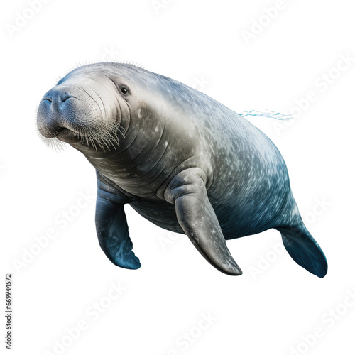 Stellers Sea Cow 3D, on transparent background. © Flowstudio