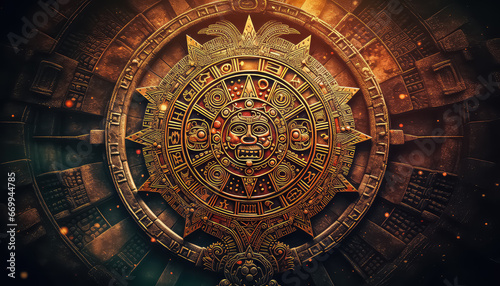 The ancient Mayan calendar in Mexico