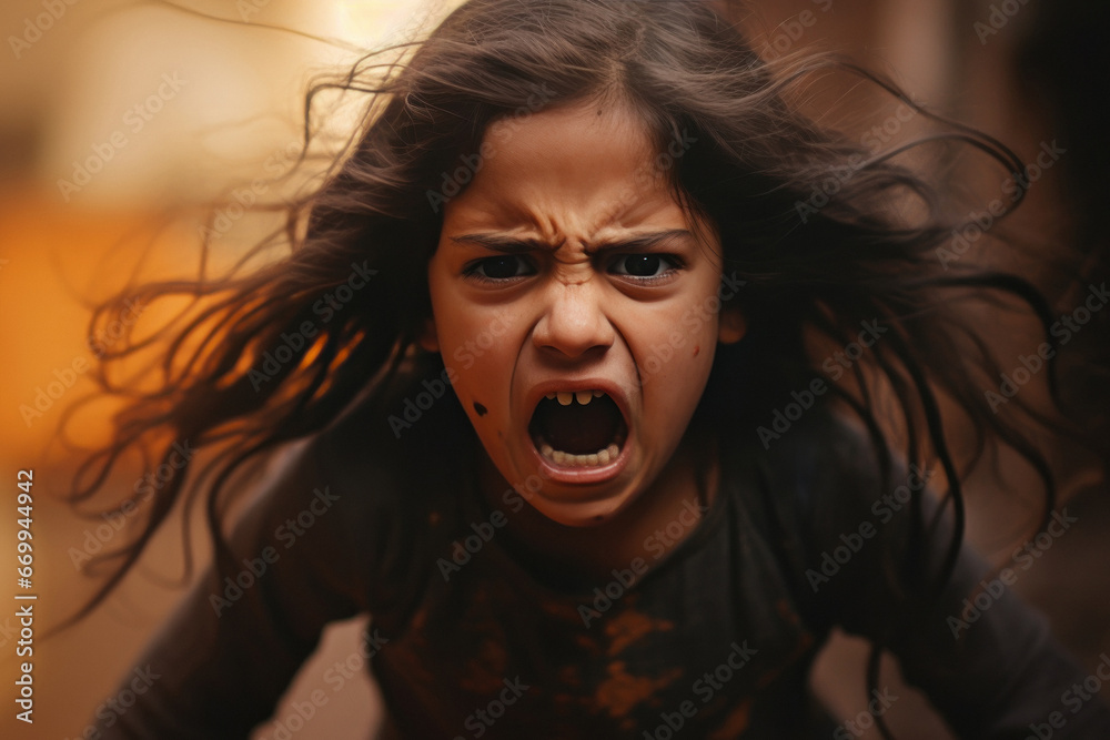angry indian little girl