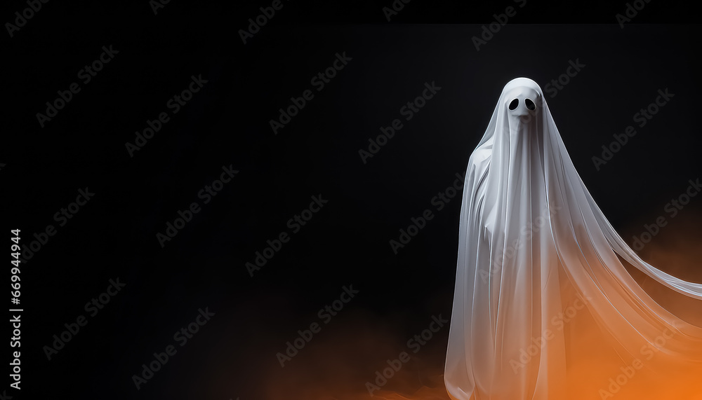 Ghost on a uniform background during the Day of the Dead in Mexico