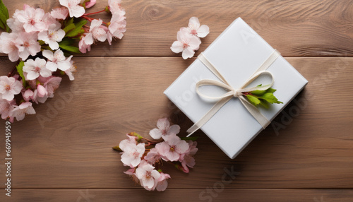 Top view concept photo of woman's day composition gift boxes with bows ribbon flowers on isolated pastel background with copyspace for text