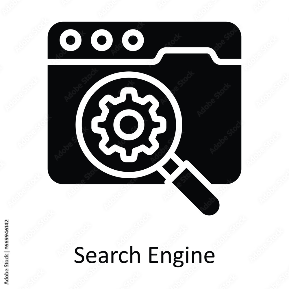Search Engine vector solid Design illustration. Symbol on White background EPS 10 File Search Engine vector solid Design illustration. Symbol on White background EPS 10 File