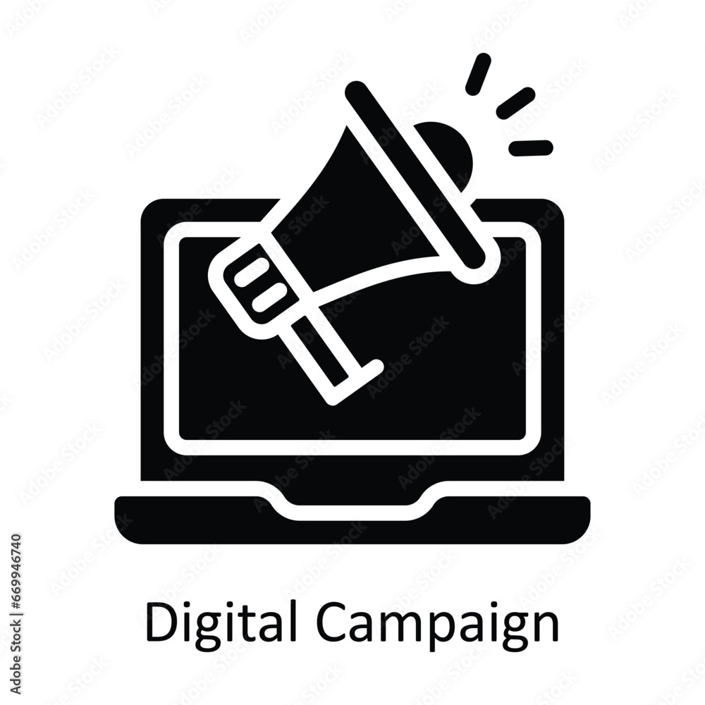 Digital Campaign vector solid Design illustration. Symbol on White background EPS 10 File Digital Campaign vector solid Design illustration. Symbol on White background EPS 10 File