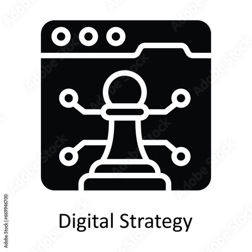 Digital Strategy vector solid  Design illustration. Symbol on White background EPS 10 File 