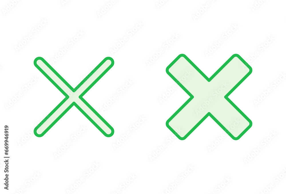 Fototapeta premium Close icon set. Delete icon vector. cross sign