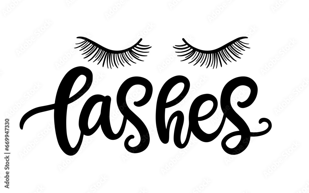 False Eyelashes Salon Logo Female Lashes Icon Text False Eyelashes Salon Logo Female Lashes Icon Text