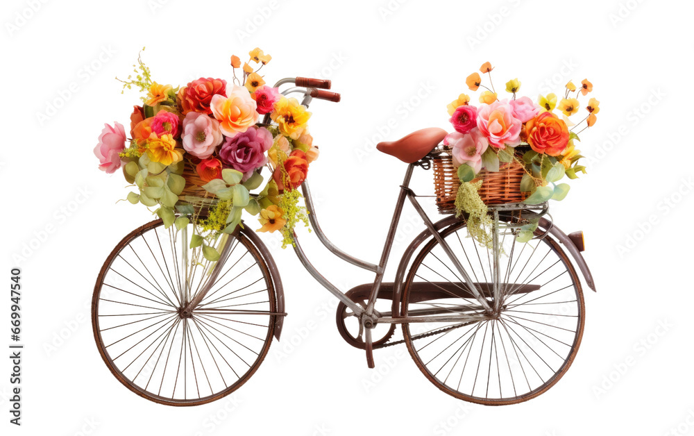 Vintage Inspired Wire Bicycle Basket Transparent PNG