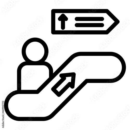 person in ladder line icon