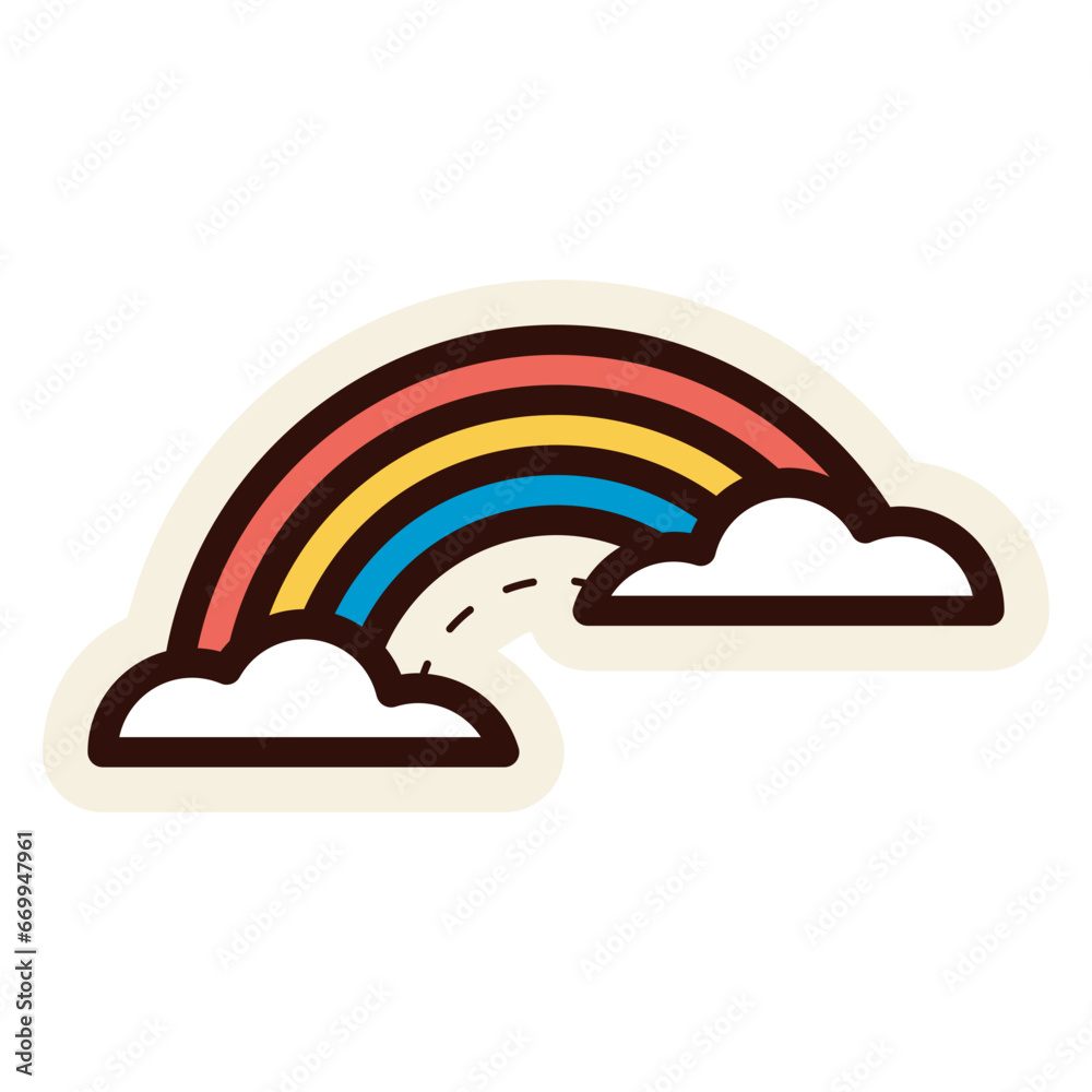 rainbow cloud sticker