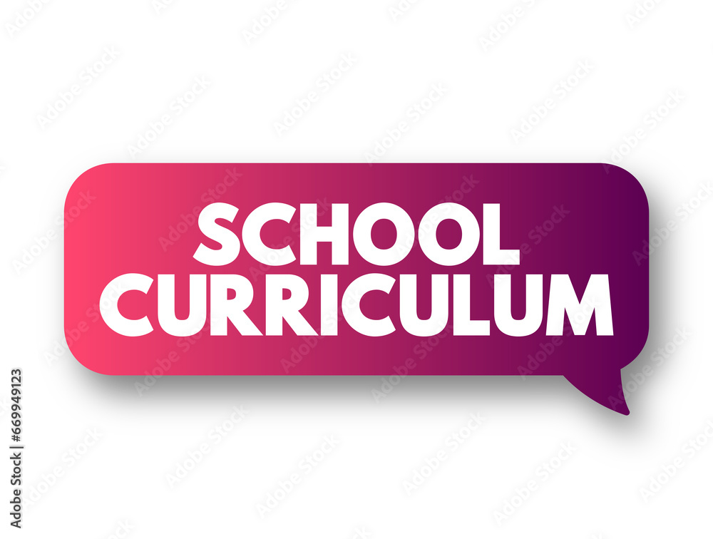 School Curriculum is the content and plan for instruction, text concept background School Curriculum is the content and plan for instruction, text concept background