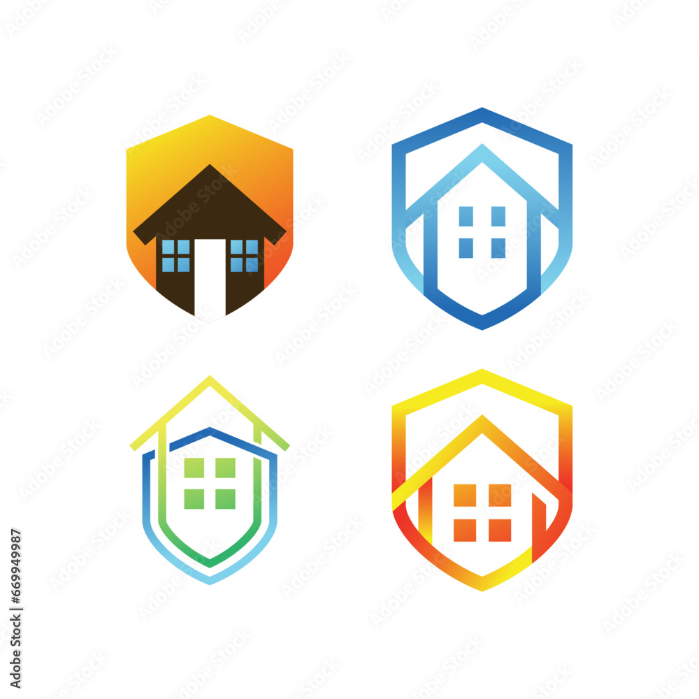 Vector logo design template. Set of Creative Shield Concept Logo Design Template Vector logo design template. Set of Creative Shield Concept Logo Design Template